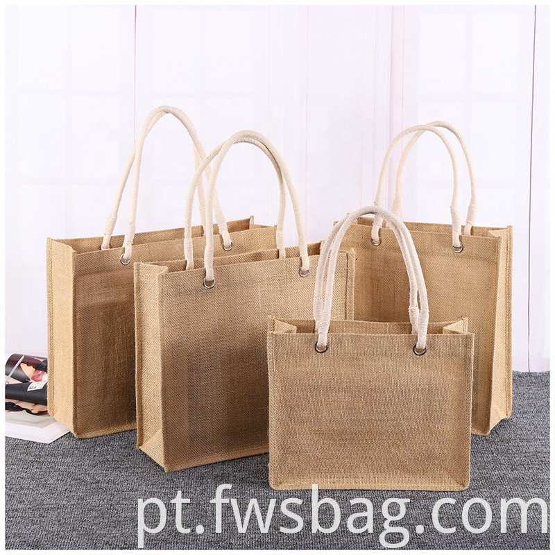 Eco Custom Print Logo Tote Bags Groceries Delivery Burlap Flax Natural Jute Shopping Bag Printed1